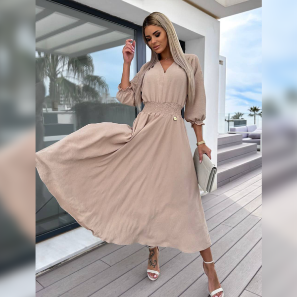 Cappuccino Foam Maxi Dress